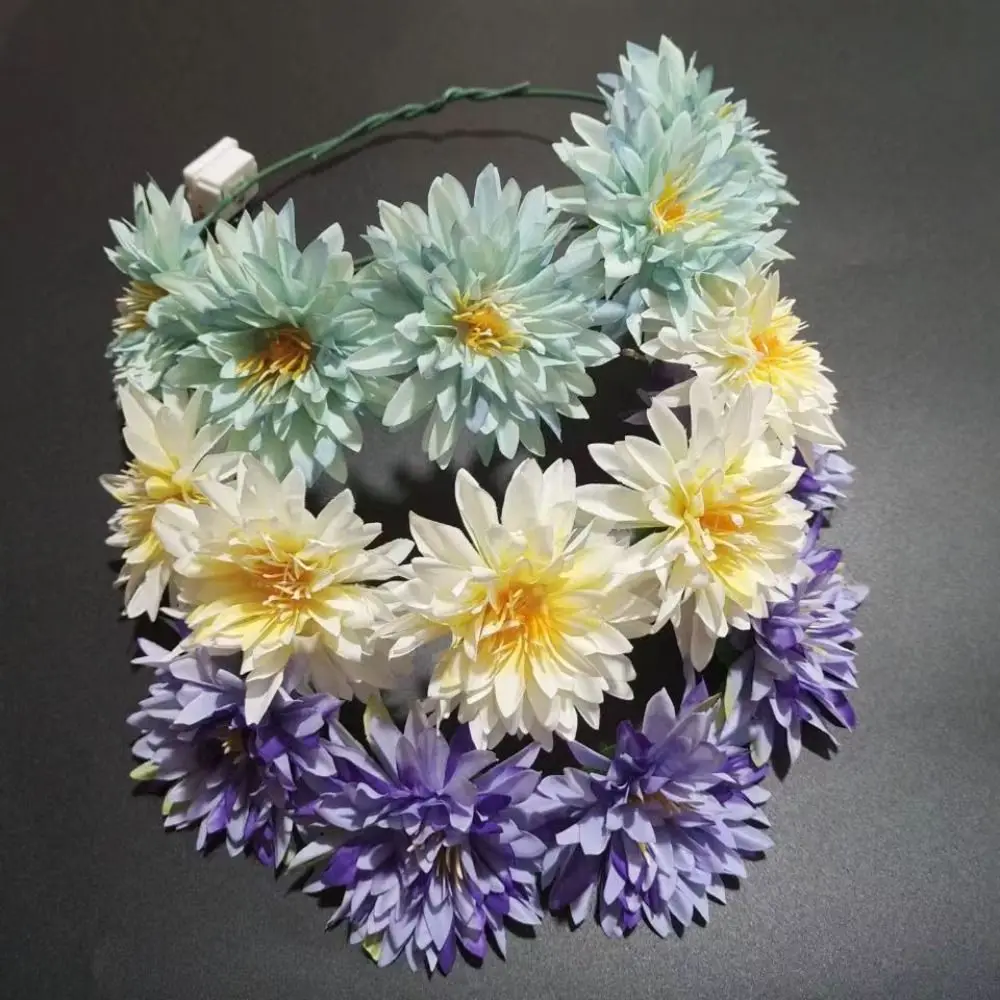 

Simulation Flower Seaside Birthday Party Vacation Beach Headband Glowing Wreath Wreath Headband Flower Crowns