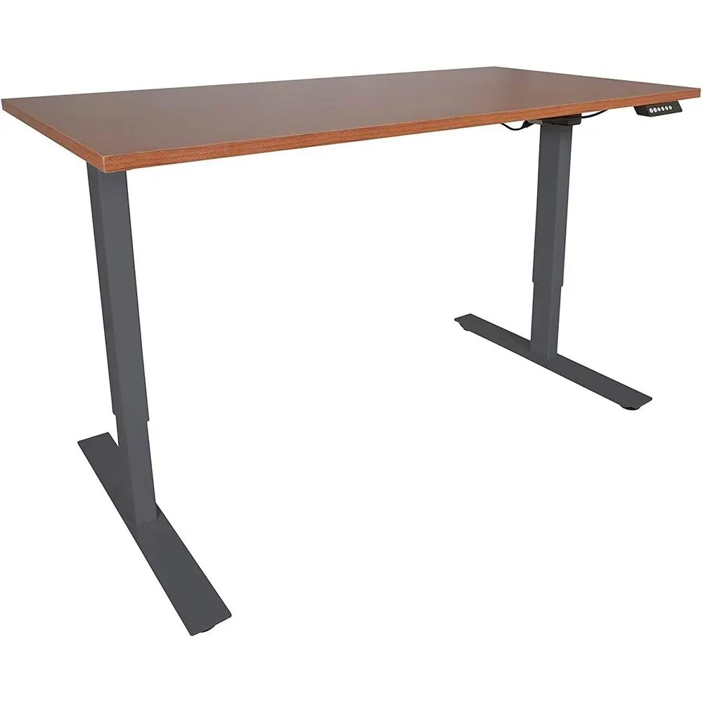 

Adjustable 30 x 60 Cherry Finish Black Sit-Stand Desk