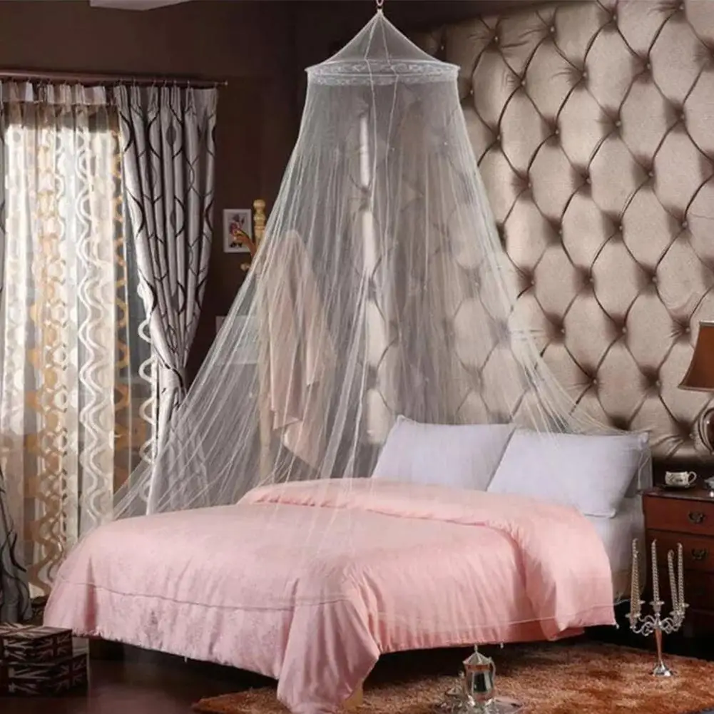 

Elegant Hung Dome Mosquito Net For Double Bed Princess Girl Insect Net Round Curtains Canopy Lace Bedding Bedroom Mosquito X3I2