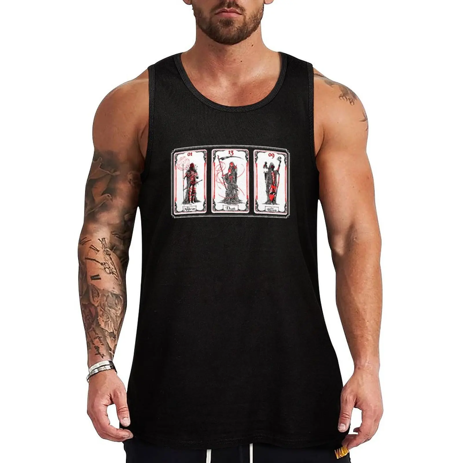 The Bound Tarot Death, Magician, and Hermit spread Tank Top Work Gear Tank Top Utility Durable Sleeveless