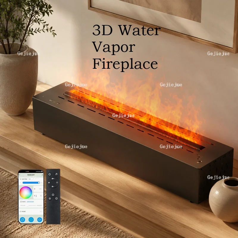 Electric Fireplace 3D Water Vapor Fireplace Realistic Flame Indoor Wall Mounted Fireplace Home Decoration flame effect firebox