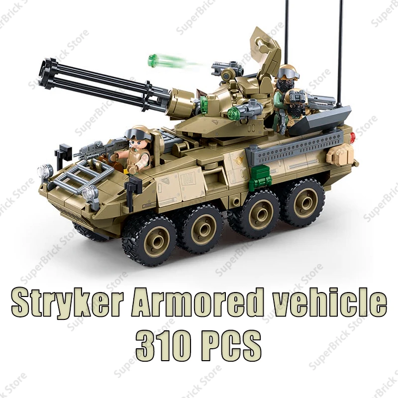 Sluban Military Army Fighting T-90 Main Battle Tank Building Blocks Set Soldier Figures Bricks Model M1X Abrams Vehicle Kids Toy