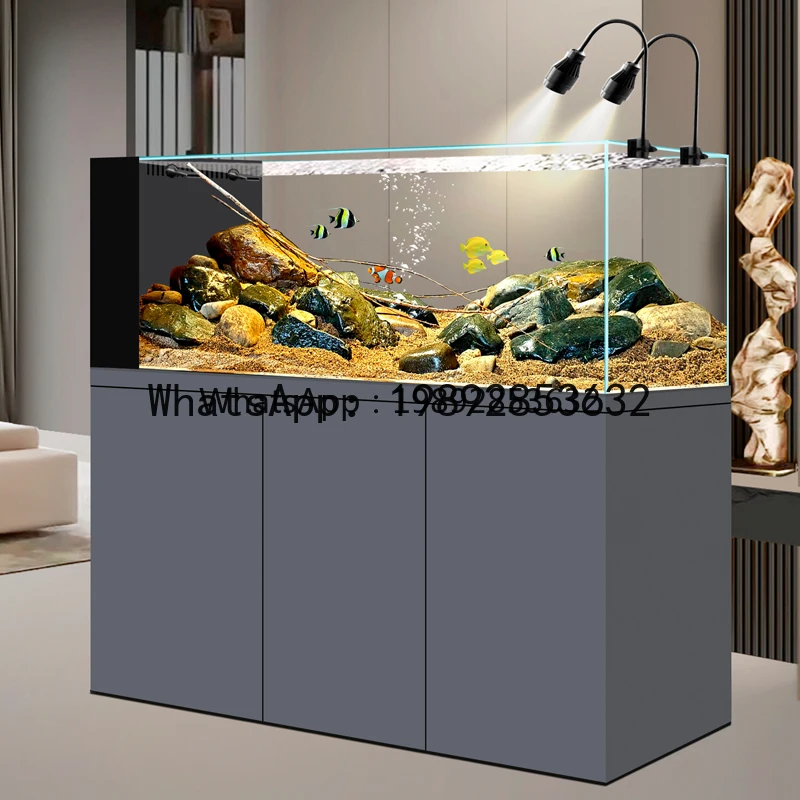 G1   Stream Tank Gold Crystal Ultra White Glass Ecological No Water Change Bottom Filter Landscaping Living Room Goldfish Tank