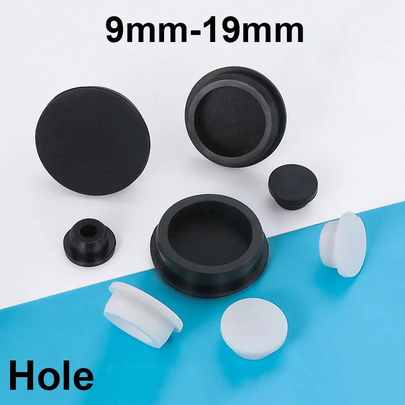 

Solid/Hole Silicone Rubber Hole Caps 9-19mm T-type Plug Cover Snap-on Gasket Blanking End Cap Seal Stopper waterproof Dust Seal