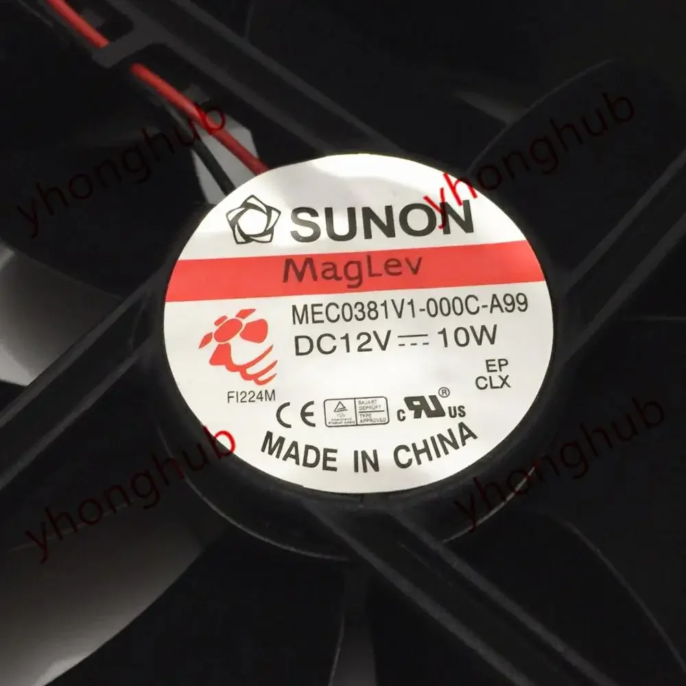 SUNON MEC0381V1-000C-A99 kipas pendingin Server, DC 12V 10W 120x120x38mm