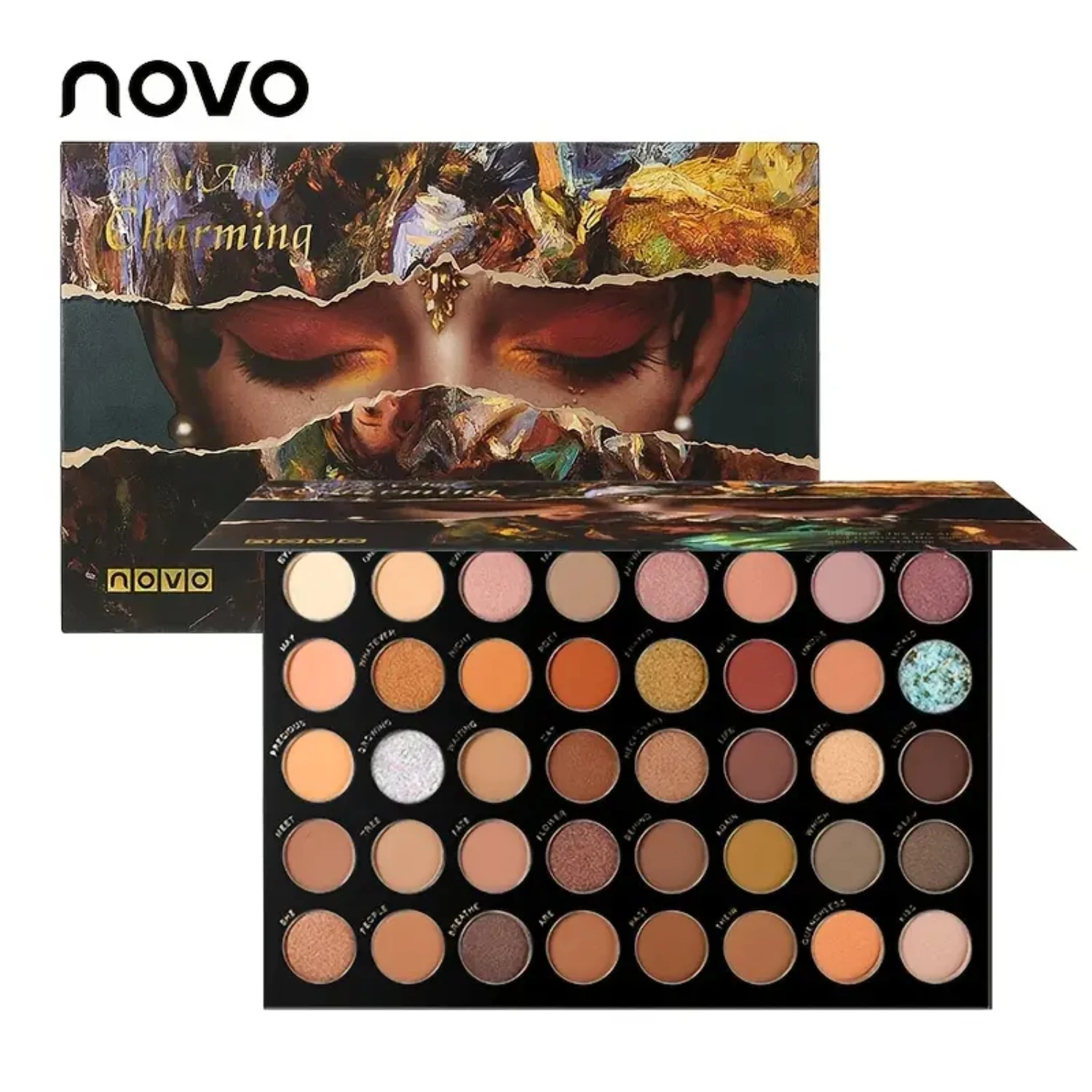 

Glamorous and Stunning NOVO Waterproof Eyeshadow Palette - 40 Highly Pigmented Shades with Long Lasting Formula and Earthy Tones