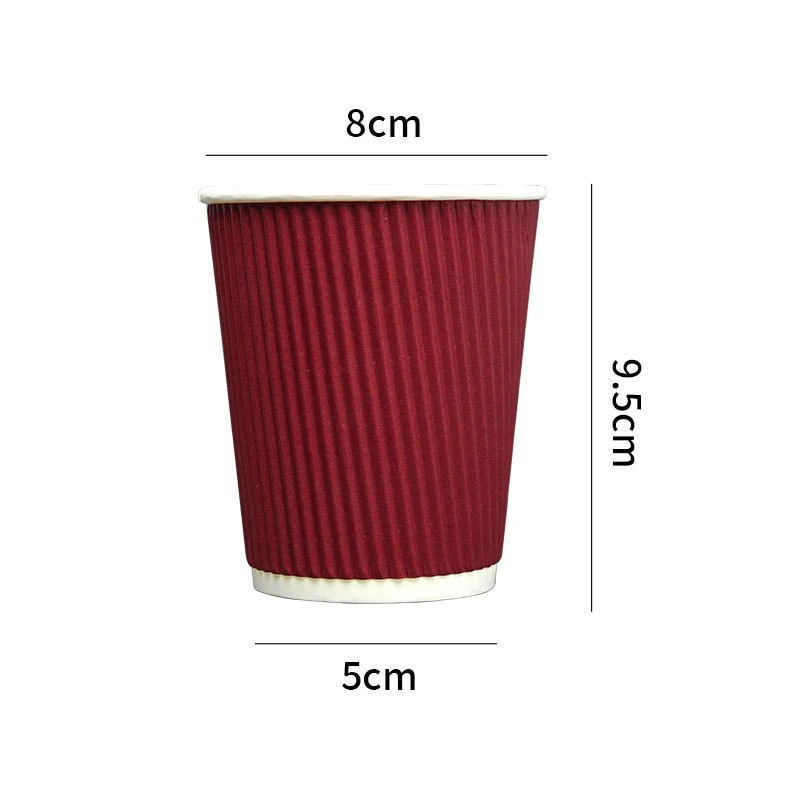 

25pcs/set Disposable Stripe Portable Paper Cups 8oz Coffee Cups Double Wall Insulated Paper Coffee Cups With Lids
