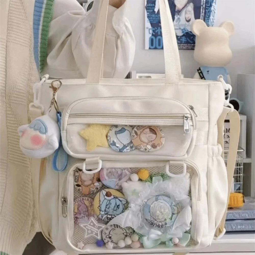 Niedliche transparente Ita-Tasche aus Nylon, Anime-Schultertasche, große Kapazität, tragbare Umhängetasche, Damenhandtasche – Detail 10