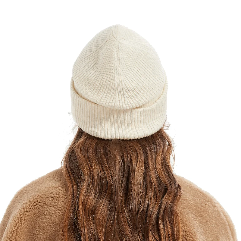 BEAUTODAY Knitted Beanie Women Sheep Wool Solid Color Soft Warm Casual Street 2023 Trendy Ladies Hats Present Handmade 96513