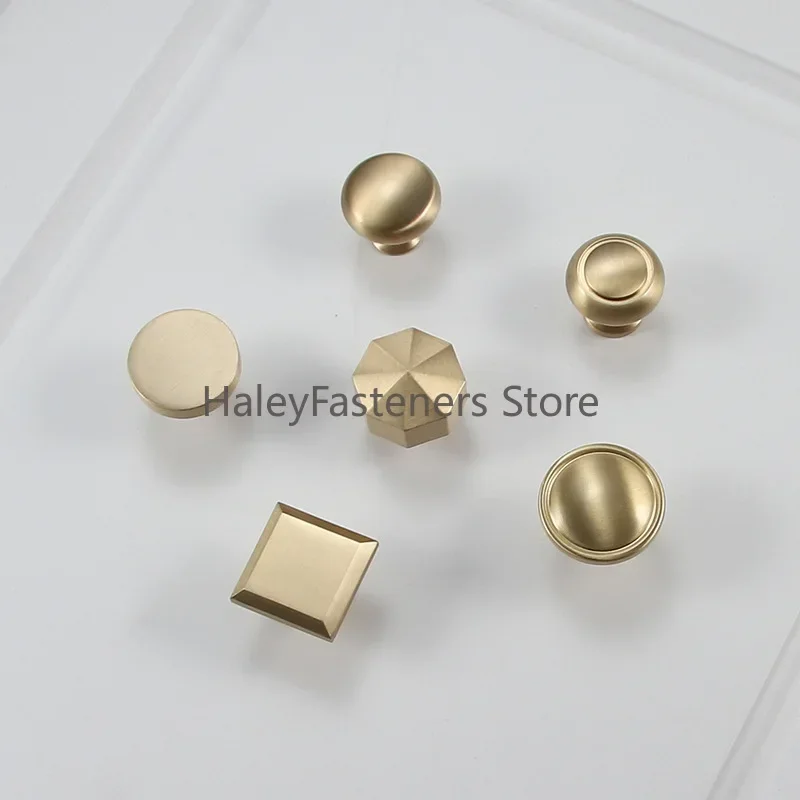 Brass pull cabinet handle closet door drawer single hole small Knob dressing table bookcase full copper cone Furniture handles