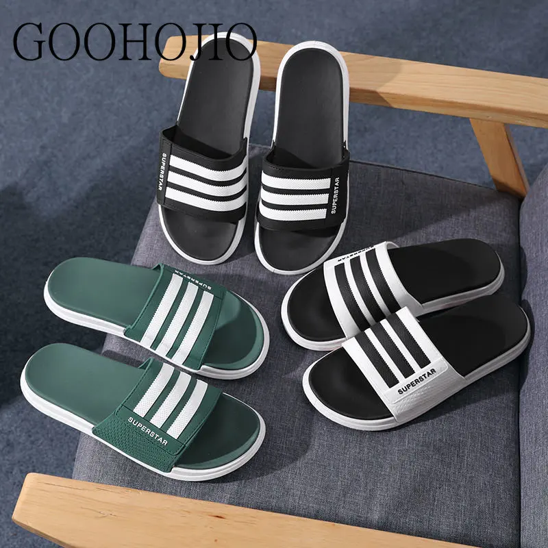 New Summer Slippers Unisex Casual Slippers Non Slip Slides Flip Flops Women Slides Soft Platform Women Sandals Slippers Stripe