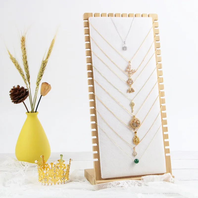 

Spot contracted fashion bamboo L necklace bracelet jewelry wearing vertical linen jewelry display receive display