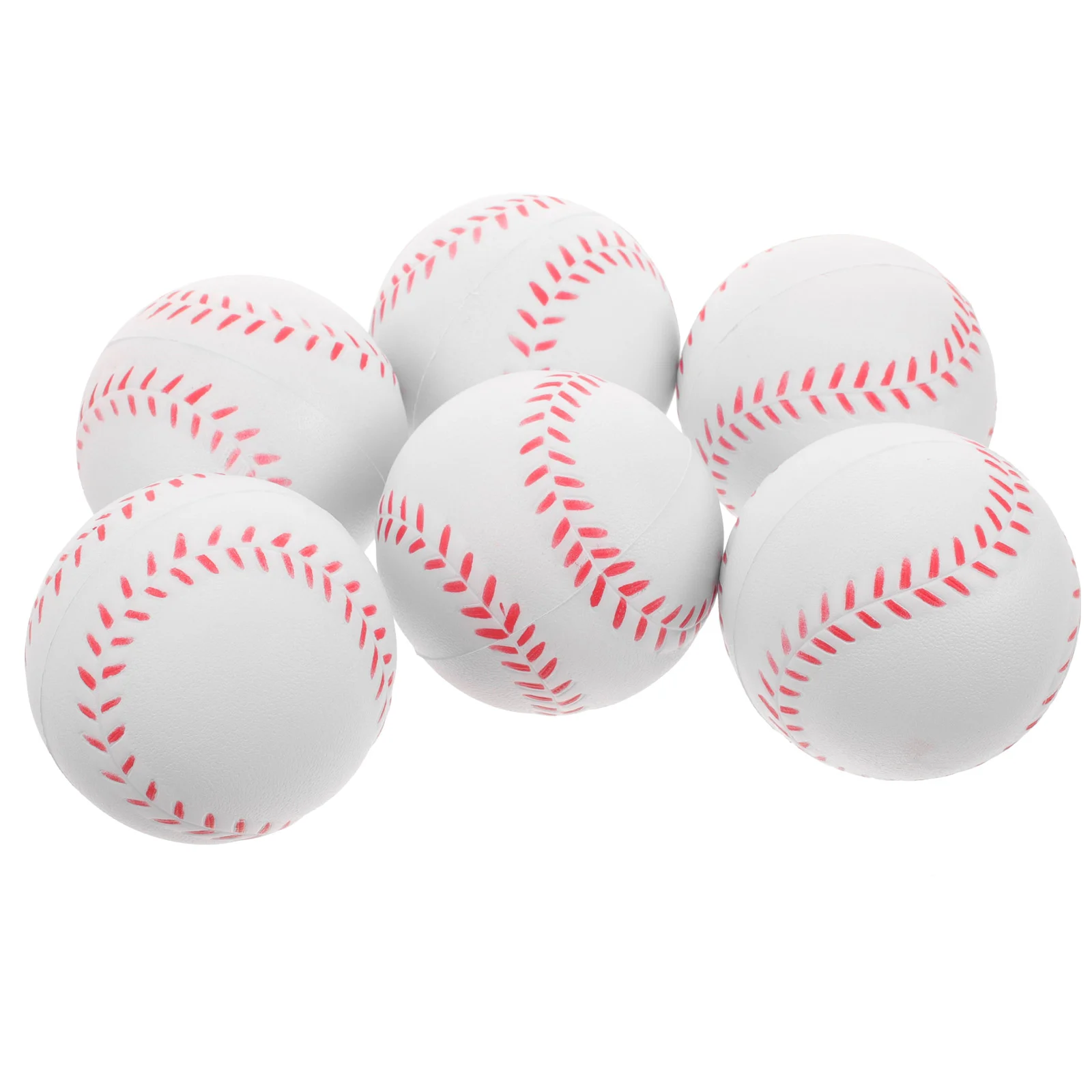 6 Pcs Sponge Training Baseball Softball Balls Baseballs Foam Pu Toys Softballs Child