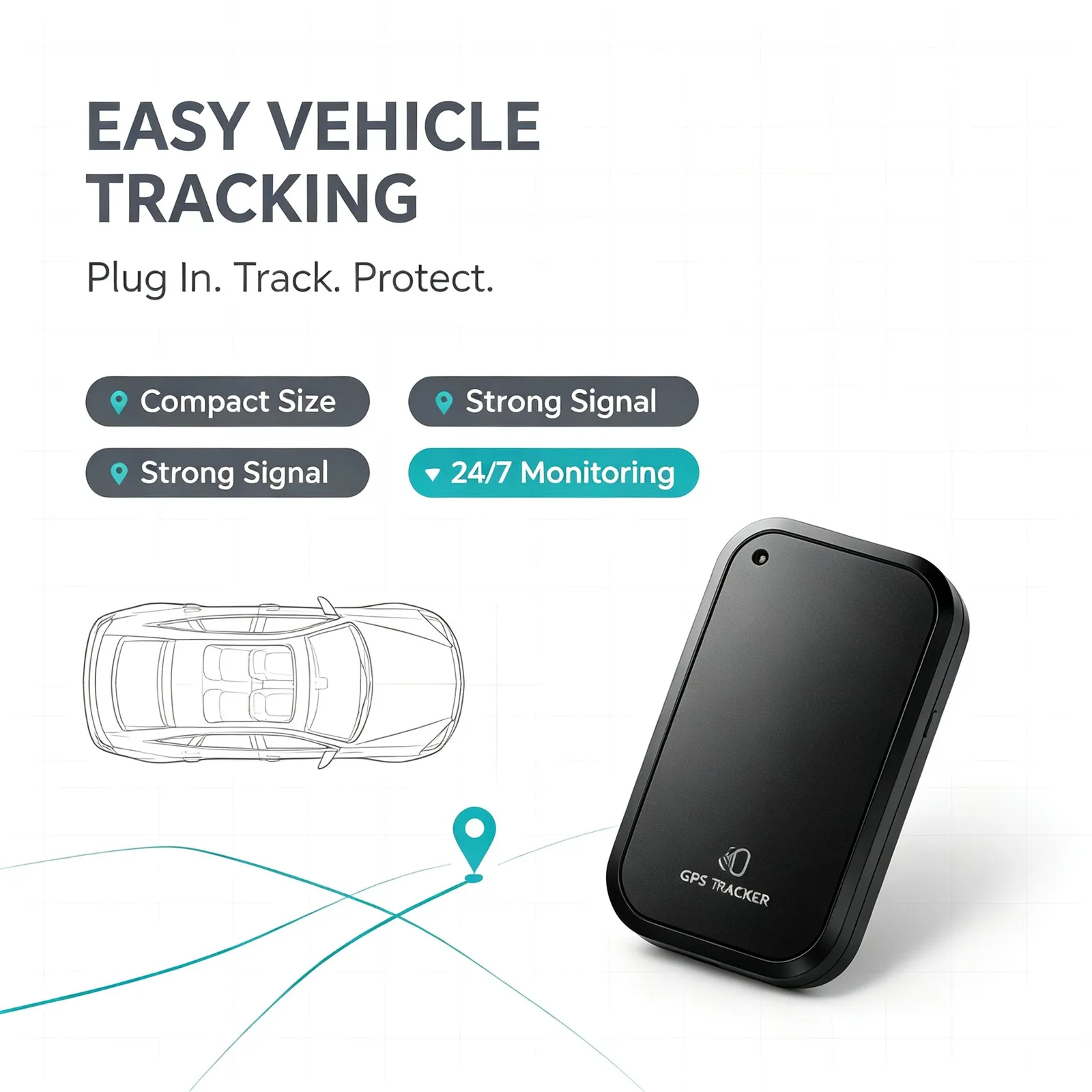 First release of long-lasting battery life, compact GPS tracker for cars, trucks, motorcycles, and assets. Real-time tracking device. No monthly fees. Mini personal locator for children, elderly, pets, and vehicles. Anti-loss feature.