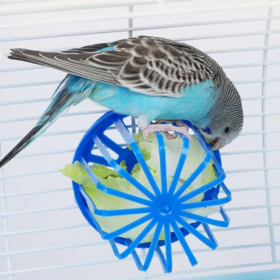 1PC Bird Parrot Feeder Cage Fruit Vegetable Holder Cage Access Hanging Basket Container Toy Pet Parrot Feeder Cage Supplies