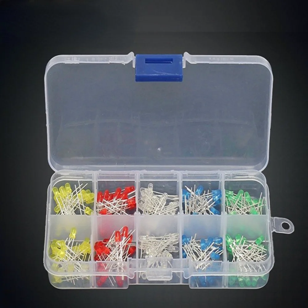 3mm 5mm LED Diode Assorted Kit White Green Red Blue Yellow Orange F3 F5 Mini Light Emitting DIY led lights Diodes Electronic Kit