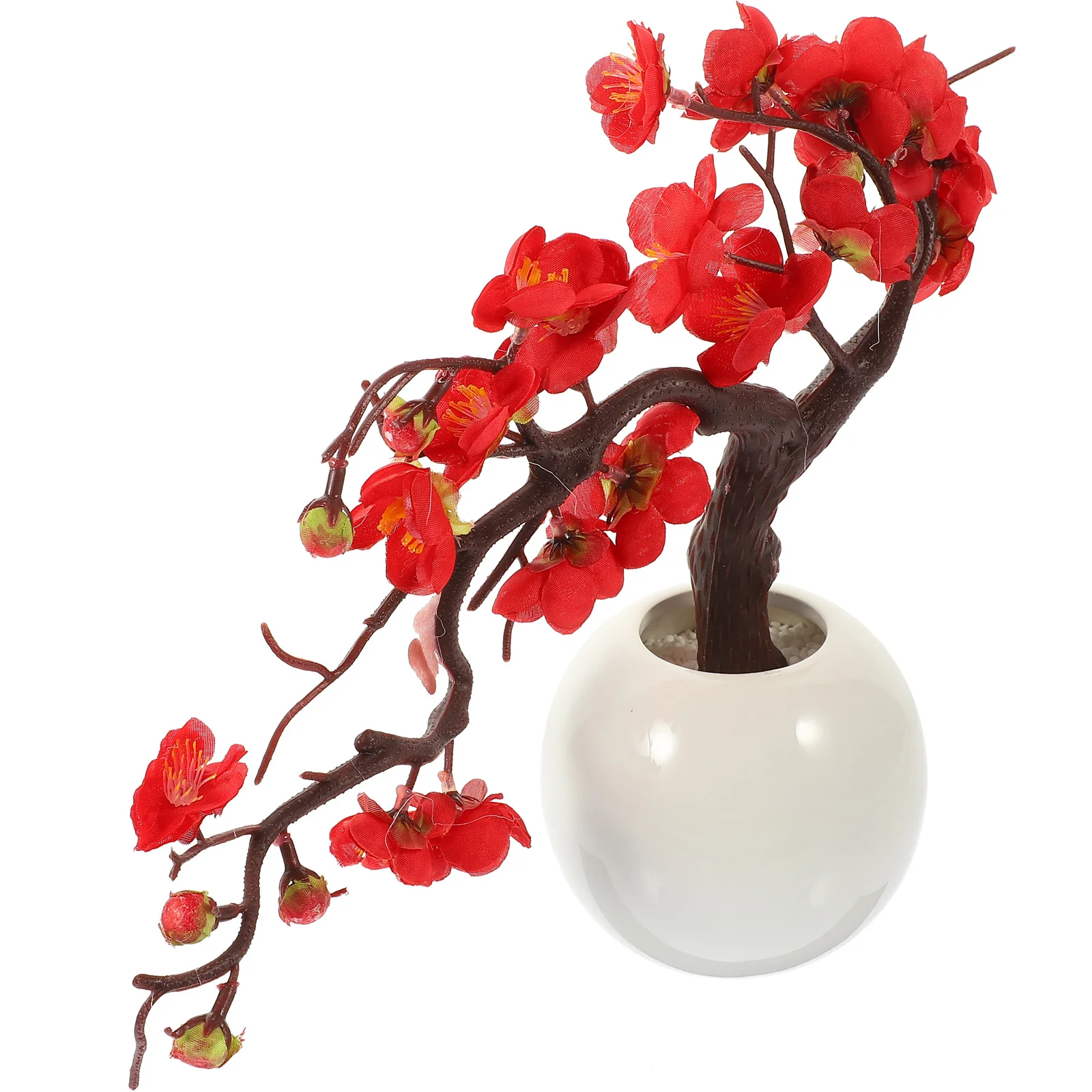 

Artificial Wintersweets Bonsai Ornament Realistic Fake Potted Plant for Indoor Outdoor Decor Office Window Sill Table Top