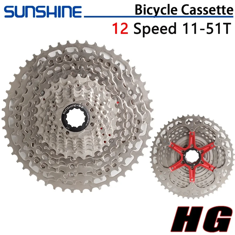 

MTB Bicycle Cassette 12 Speed 11-51T HG Flywheel Mountain Bike 12S Sprocket For DEORE M6100 M7100 M8100 XTR M9100 SX NX GX XX1