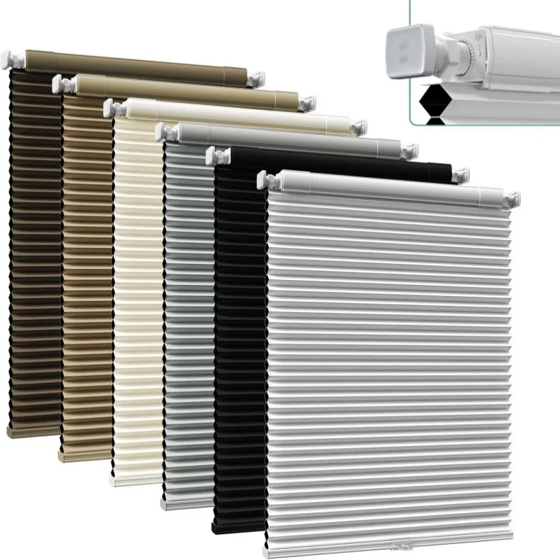 No Drill No Tools Shades Reduce Noise Protect Wall Easy To Install Manual Cordless Spring Cellular Blinds For Window Blinds