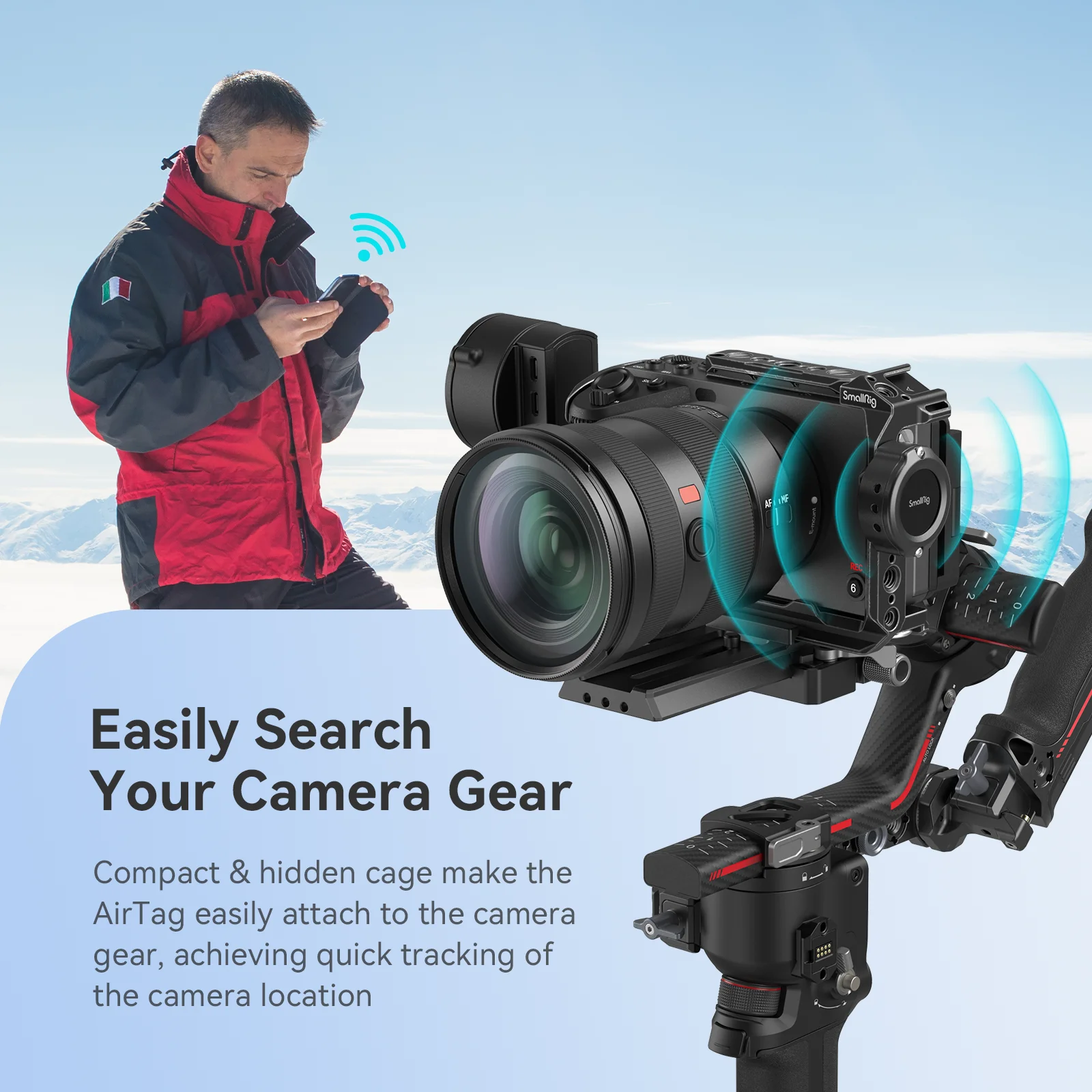 SmallRig Käfig für AirTag Mit EINEM 18mm Durch Slot Mit 1/4 \