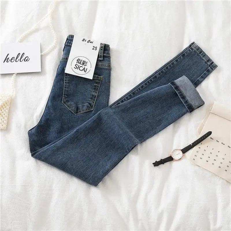 Plus size Skinny Stretch Jeans For woman High Waist pencil Pants Vintage Slim Denim Pants 2024 New Female Autumn Ankle  Trousers