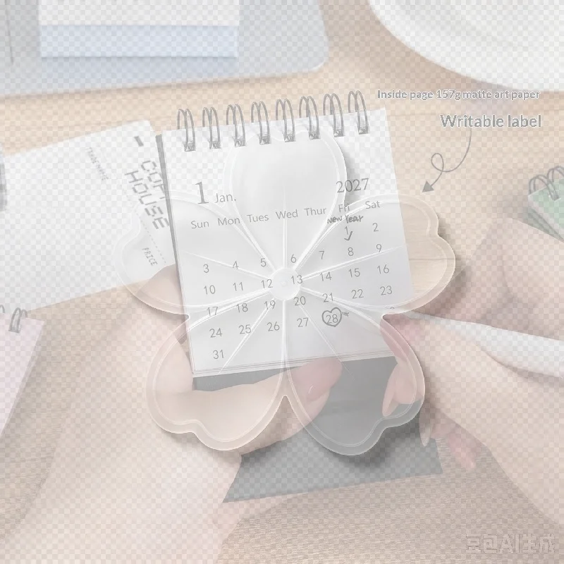 1Pcs 2027 Morandi Color Mini Desk Calendar 18 Months Desktop Plan Calendar Memo Message Small Ornaments Office Supplies Students