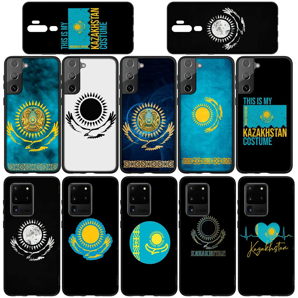 Kazakhstan Flag Soft Cover for Samsung Galaxy S24 S23 Fe Ultra A55 A35 A24 A15 A05 M55 M15 Plus A02 S7 Phone Case