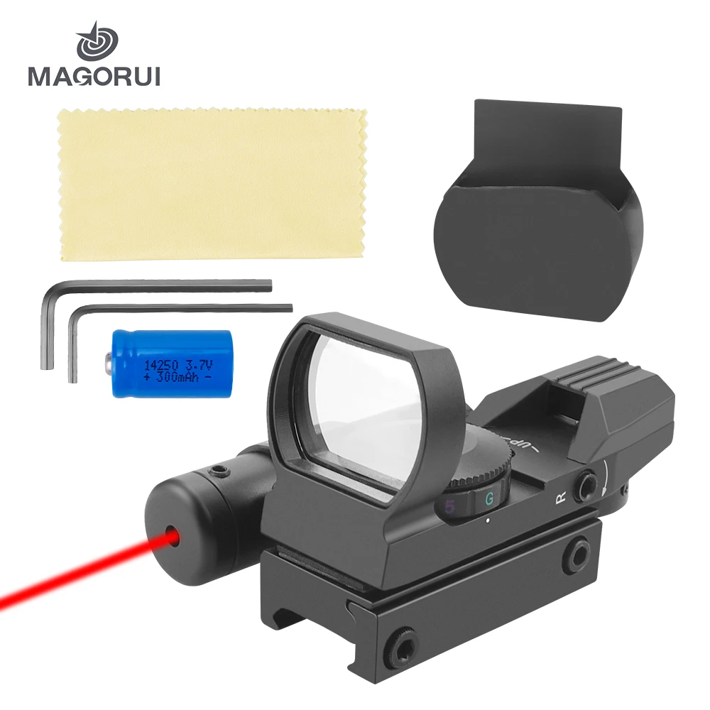 Magorui Green Red Dot Reflex Laser Sight Scope 4 Styles Display Holographic Illuminated 20mm Tactics Gun Accessories