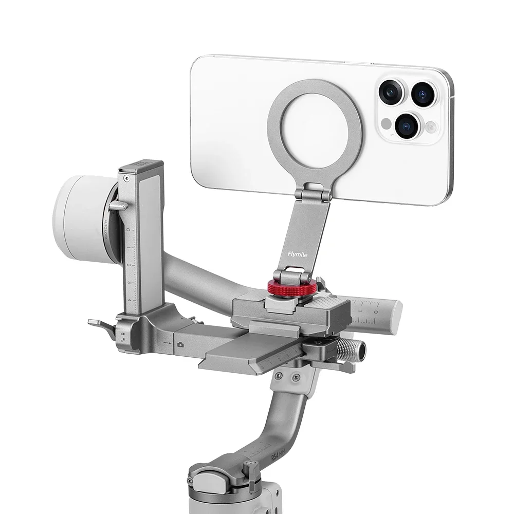 For DJI RS4 Mini Cold Shoe Design Adapter For Android phone for iPhone 14-16 Magsafe Magnetic Phone Holder with 1/4 Screw Hole