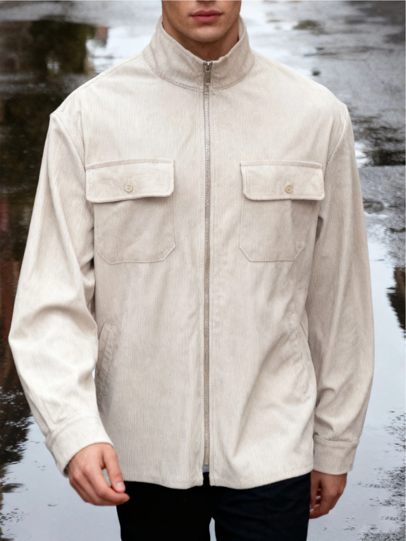 

New autumn and winter collection: American casual jacket, men's workwear cardigan, solid color loose, exercise zipper men's coat