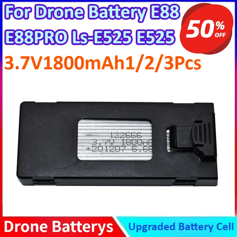 

1/2/3Pcs 3.7V 1800mAh RC New Drone Battery Accessory for E88 E88PRO Ls-E525 E525 PRO Mini Uav Drone Battery Special Rc Part