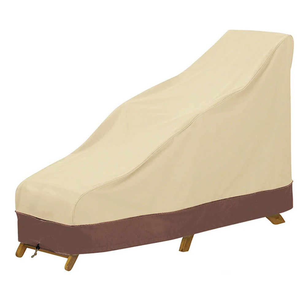 Silver Coated Waterproof Outdoor Recliner Cover 190T Fabric For Pool Chaise Lounge Garden Patio Furniture Rain Snow