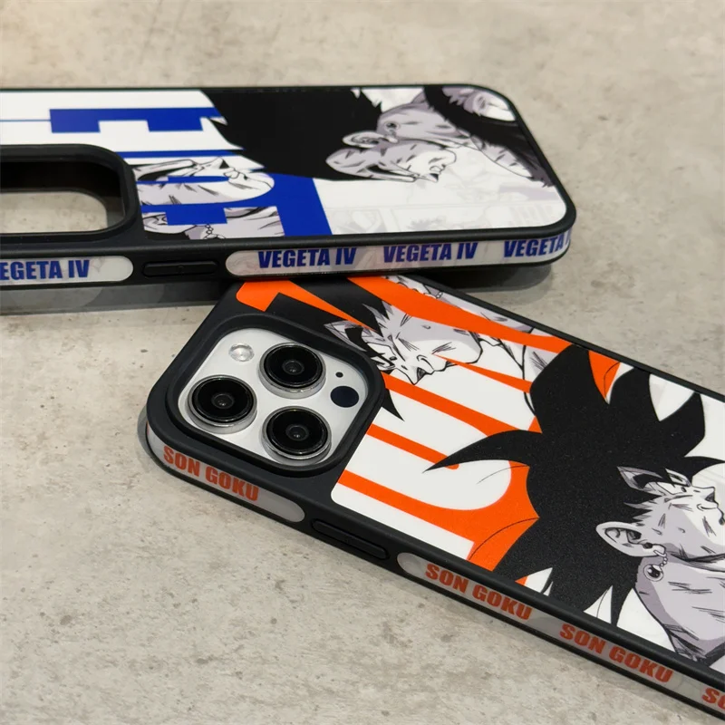 Luxury Dragon Ball Vegeta Goku Shockproof Case For iPhone 17 16 15 14 13 12 Pro Max Cartoon Anime Shockproof Protective Cover