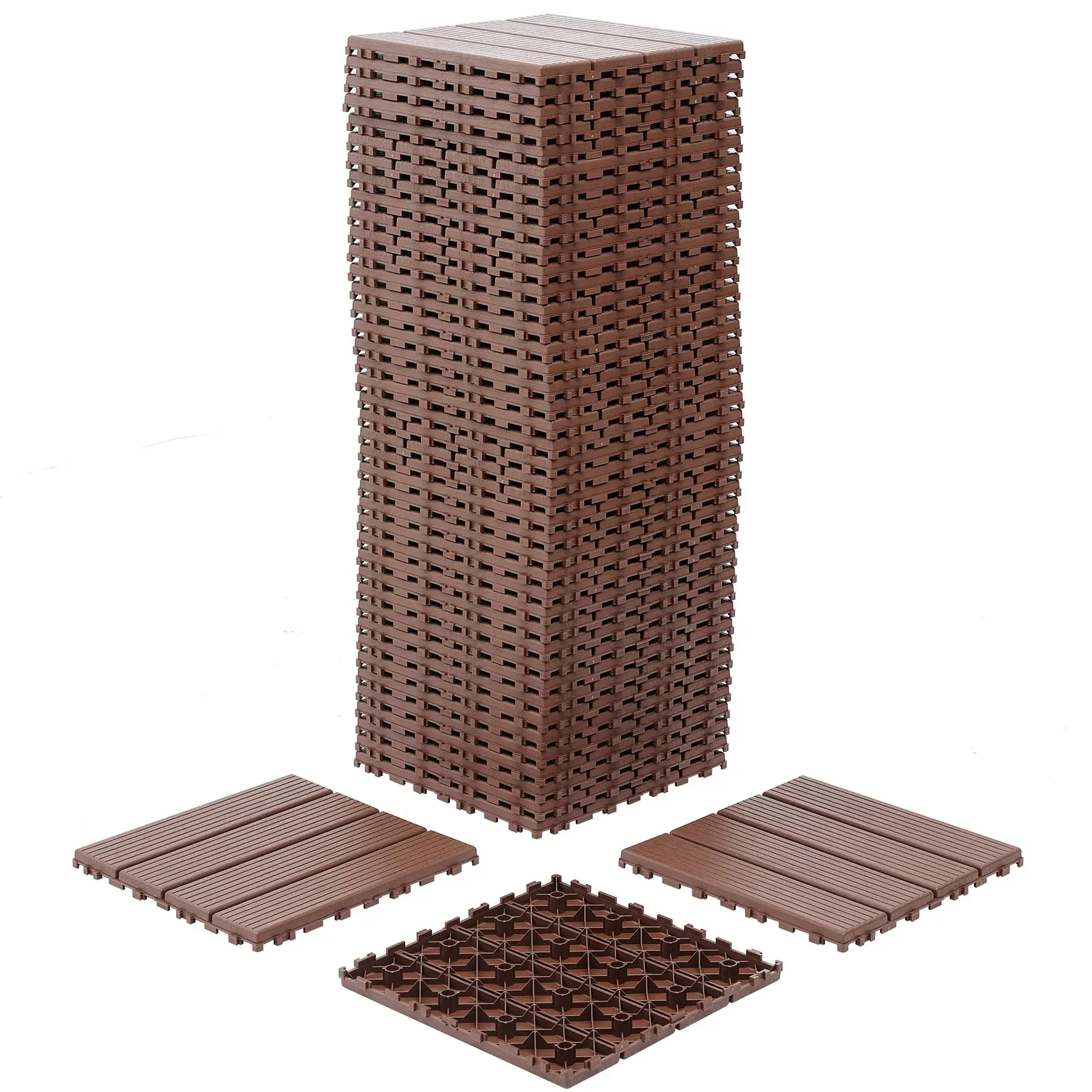 Plastic Interlocking Deck Tiles, 12
