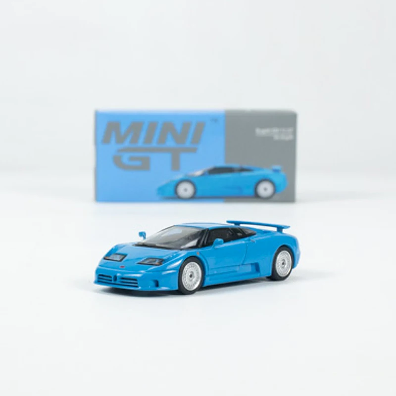 Modèle de véhicule de sport moulé sous pression en alliage léger, affichage bleu LHD, cadeaux, mini voiture, 1:64, EB110, #644