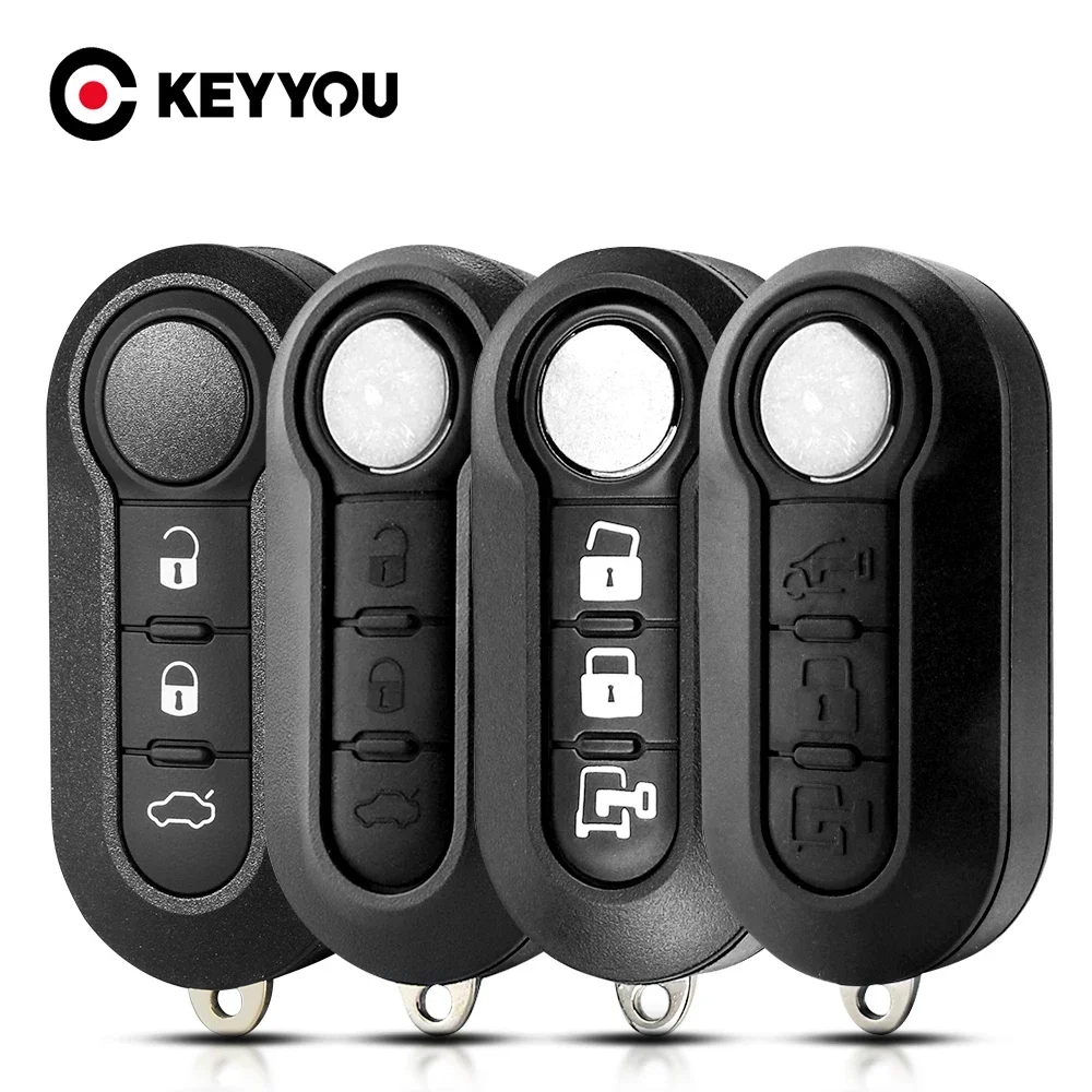 KEYYOU 10PCS 3 Buttons Flip Remote Key For Fiat 500 Panda Punto Bravo Ducato Peugeot Boxer Citroen Jumper Auto SIP22 Blade