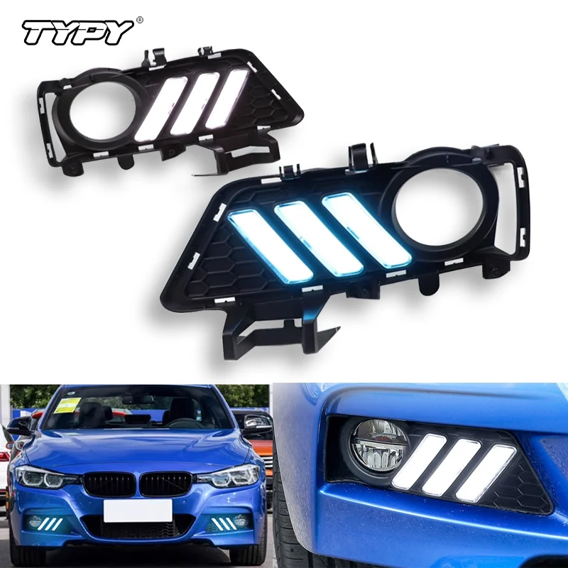 

TYPY For BMW 3 Series F30/F31/F35 M-Package 2012-2018 Front Bumper Grille Fog Lamp Cover Frame Fog Lights Cover Car Accessories