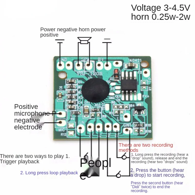 Módulo de sonido para juguete electrónico, grabadora de voz con Chip IC, 120s, 120secs, grabación, reproducción, música parlante, tablero grabable de Audio, regalo