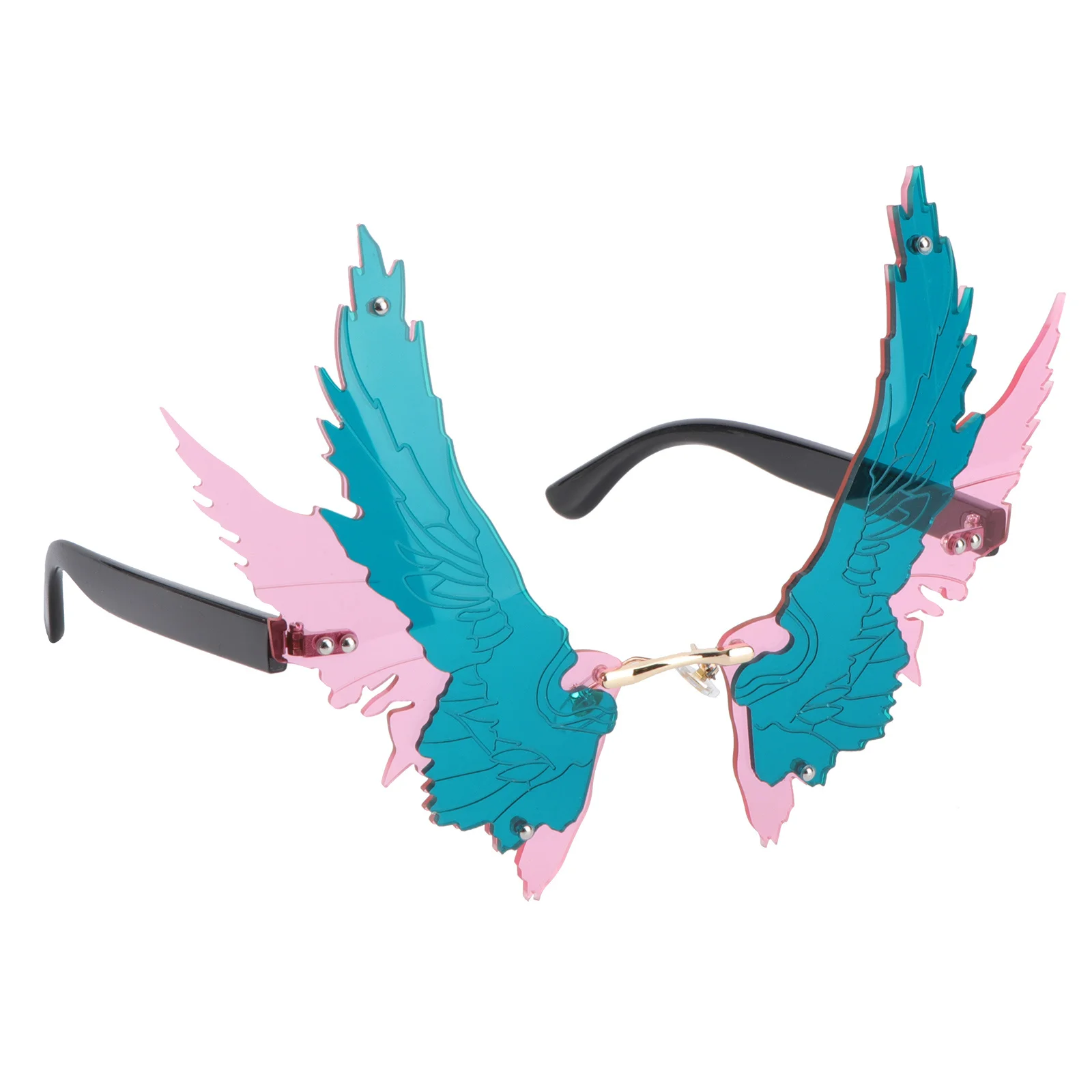 

1Pcs Creative Spreading Wing Sunglasses Photo Prop Metal Pc Material Comfortable Party Costume Accessory Masquerade Birthday