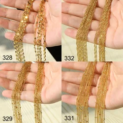 10Pcs/Lot 45cm Stainless Steel Gold Color Chains Necklace For Women Jewelry Making Chains Accessories DIY Handmade Supplies