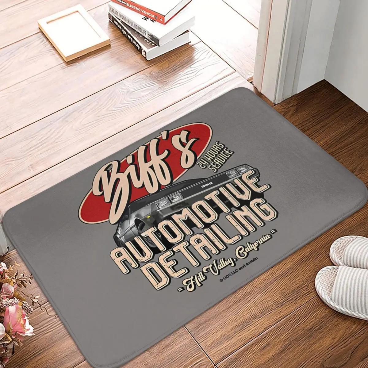 Movie Back To The Future Anti-Slip Doormat Kitchen Mat Biff's Automotive Detailing Hallway Carpet Welcome Rug Indoor Decorative