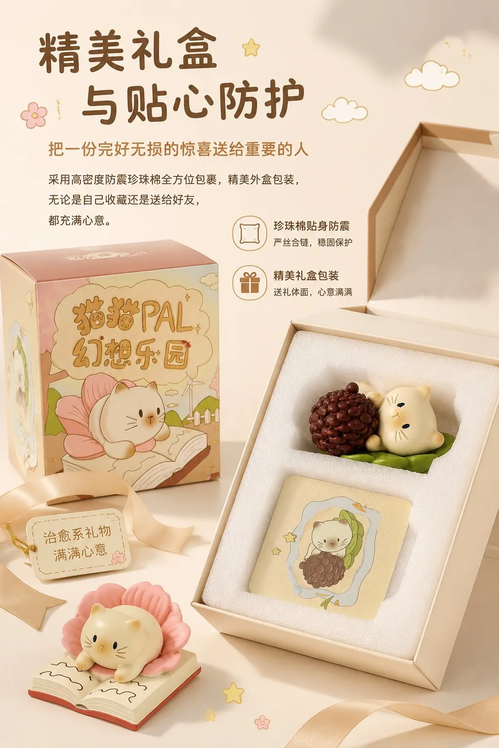 【Spot】Cat PAI Fantasy Paradise Blind Box Niedliche Leuchtende Katzen-Harzfigur Büro-Schreibtisch-Dekoration Puppe Überraschungs-Blindbox-Geschenk – Detail 7