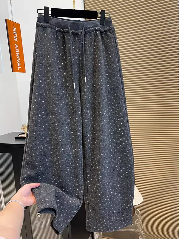 

Женские утепленные широкие брюки больших размеров (до 300 фунтов) в стиле ретро с цветочным принтом, осенне-зимние, из полиэстера