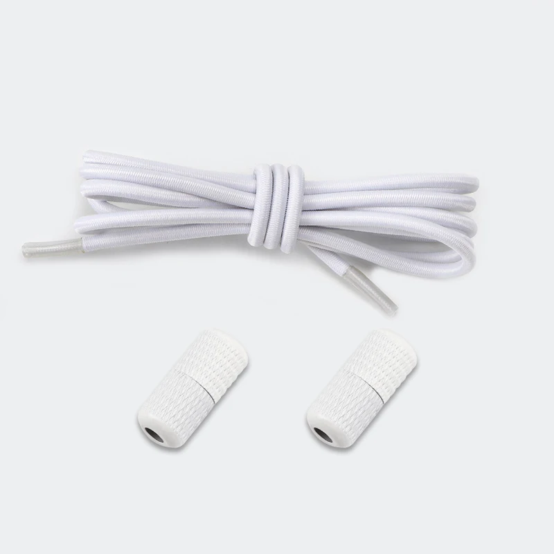 1Pair No Tie Shoelaces Round Elastic Laces Sneakers Metal Capsules Lock Shoes Accessories Kids Adult Quick Shoelace Rubber Bands