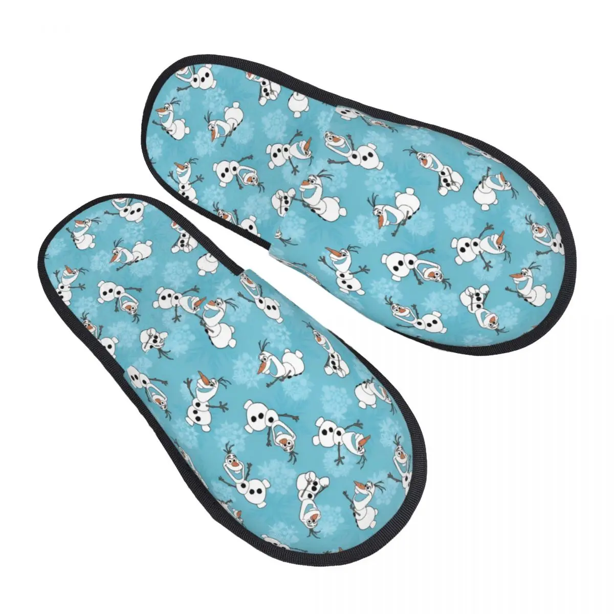 

Custom Frozen House Slippers Women Comfy Memory Foam Snowman Cartoon Slip On Hotel Slipper Shoes