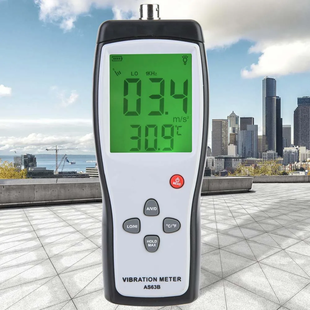 Тестер анализатора вибрации, ЖК-тестер вибрации, измеритель виброметра, анализатор вибрации, тестер вибрации AS63B, виброметр, измеритель вибрации
