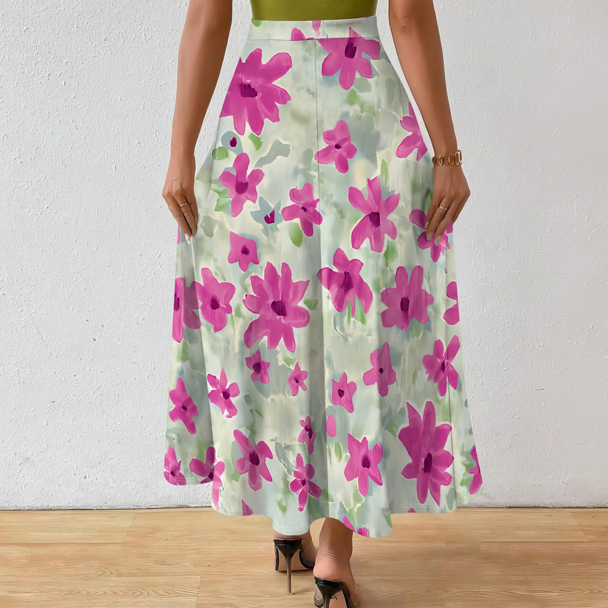 Women's  Sexy Loose Fashion Printed Hem Club Party Casual Vacation Long Skirt