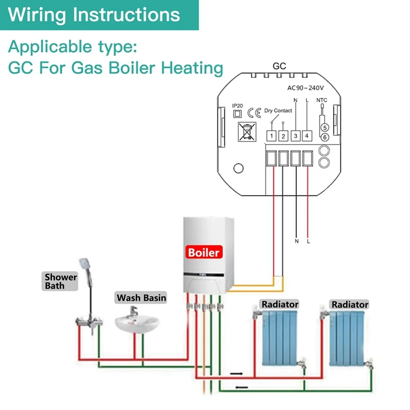 Y51A-Wifi Smart Thermostat Temperature Controller For Google Home, Alexa