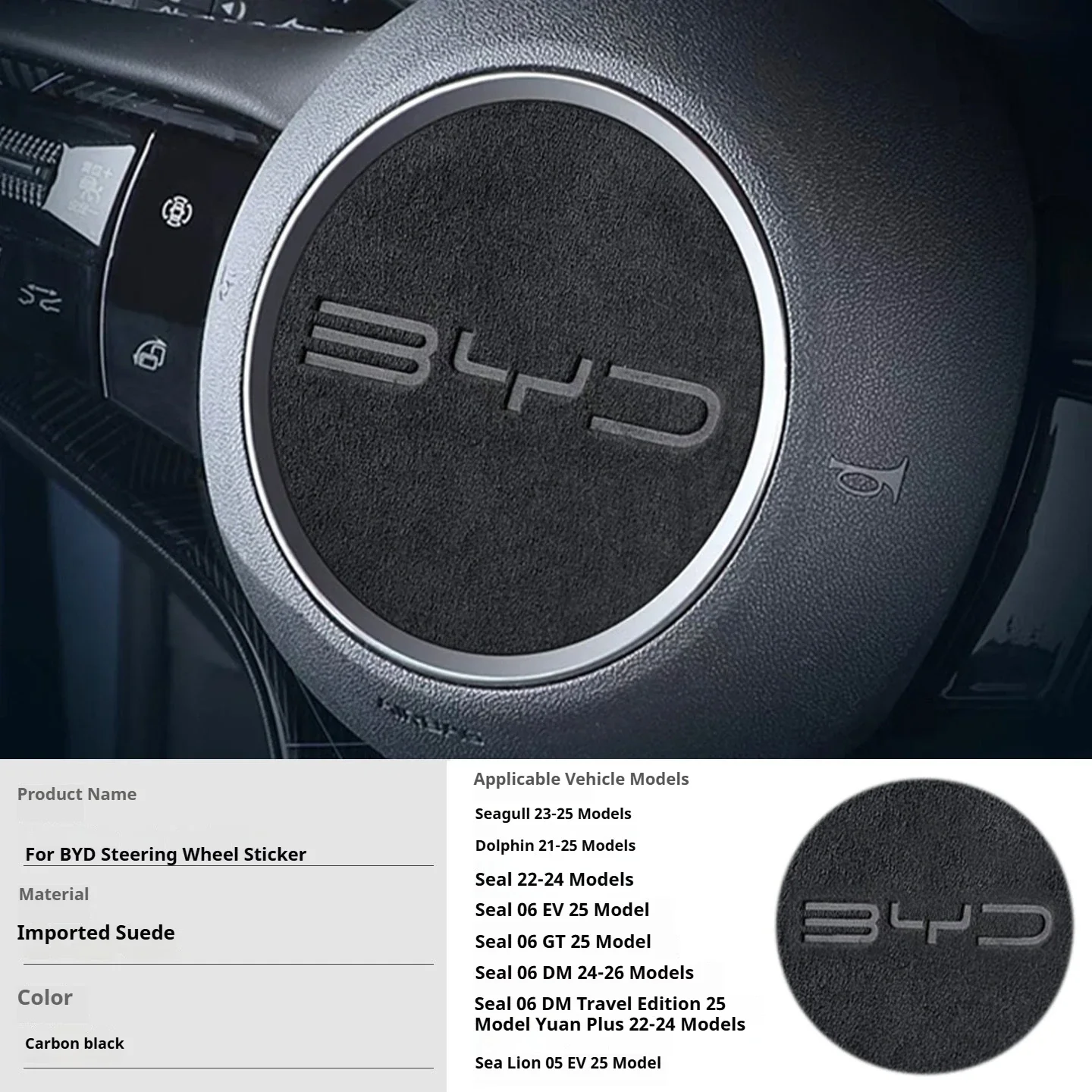 Für BYD Alle Serien Auto-Lenkrad-Aufkleber für Seal U 6 Dolphin Surf Sealion 5 6 7 ATTO3 ATTO2 Yuan Anti-Kratz-Zubehör – Detail 12