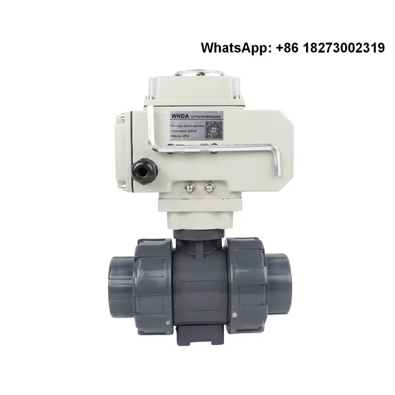 

UPVC electric ball valve socket chemical adhesive plastic flexible joint PVC switch power-off reset valve